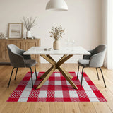 Classic Red Gingham Check Area Rug