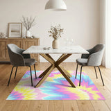 Vibrant Multi-Color Burst Washable Area Rug