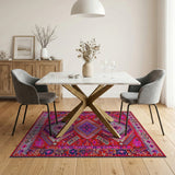 Heritage Tribal Vibrant Red Tribal Geometric Area Rug