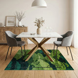 Lush Green Forest Mountains Area Rug