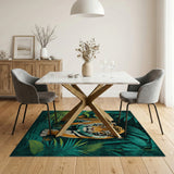 Prowling Tiger in Lush Jungle Area Rug