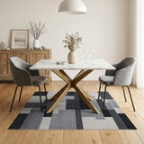 Modern Geometric Black White Geometric Modern Area Rug