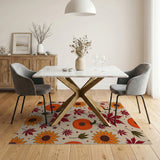 Autumn Pumpkin Sunflower Harvest Rug
