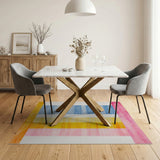Vibrant Watercolor Stripe Multi-Color Area Rug
