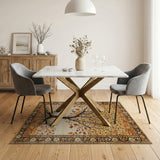 Gold and Silver Golden Tree of Life Persian Area Rug