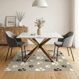 Playful Paw Print Washable Area Rug