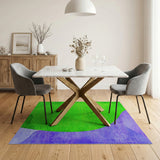 Vibrant Green Purple Abstract Area Rug