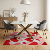Overlapping Red Hearts Area Rug