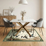 Flying Mallard Ducks Marsh Area Rug