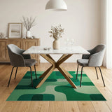 Bold Green Geometric Abstract Area Rug