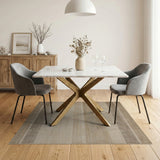 Geometric Modern Beige and Neutral Beige Striped Textured Woven Area Rug