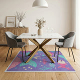 Purple Mermaid Fish Kids Area Rug