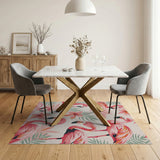 Vibrant Pink Flamingo Coastal Area Rug