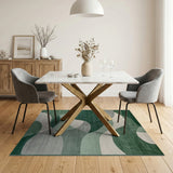 Abstract Area Green Abstract Green Wave Area Rug