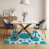 Teal Polka Dot Area Rug