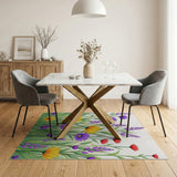 Daisy Lavender Wildflower Area Rug