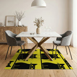 Cheeky Black Cats Sunny Yellow Area Rug