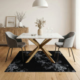 Ethereal Smoke Swirls Black White Area Rug