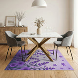 Purple Lavender Garden Floral Area Rug