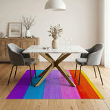 Vibrant Multi-Color Stripe Area Rug