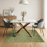 Green Vintage Floral Area Rug