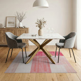 Abstract Red Pink Geometric Area Rug