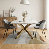 Beige and Neutral Abstract Wave Area Rug