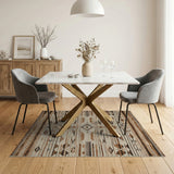 Southwestern Southwestern Brown Tan Geometric Area Rug
