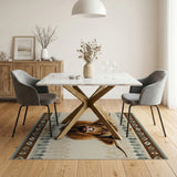 Shaggy Highland Cow Southwestern Rug