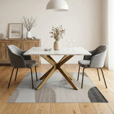 Beige Neutral Overlapping Circles Area Rug