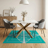 Teal Intricate Mandala Geometric Area Rug