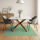Mint Green Black Star Geometric Area Rug