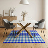 Blue Teal Plaid Check Area Rug