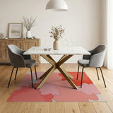Abstract Cloudscape Area Rug in Red Pink