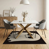 Smiling Cartoon Ghost Black White Area Rug