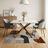 Modern Abstract Geometric Neutral Area Rug