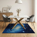Spiral Galaxy Cosmic Blue Area Rug