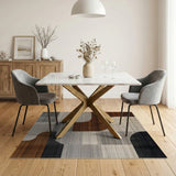 Abstract Geometric Modern Area Rug in Brown Grey