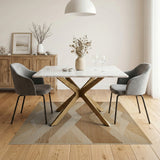Beige Geometric Triangle Area Rug