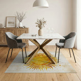 Golden Sun Mandala Distressed Vintage Rug