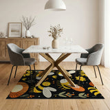 Cute Cartoon Bees Sunflowers Area Rug