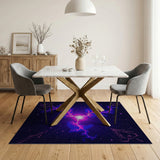 Cosmic Neon Lightning Purple Area Rug