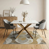 Beige Abstract Geometric Modern Area Rug