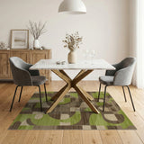 Green Geometric Modern Vibrant Green Geometric Modern Area Rug