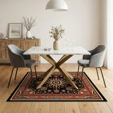 Red Red Star Medallion Persian Area Rug