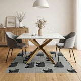 Cute Grey Bear Pattern Area Rug