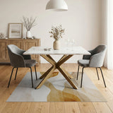 Abstract Area Beige and Neutral Beige Layered Wave Abstract Area Rug