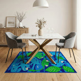 Playful Cartoon Frogs and Lily Pads Area Rug