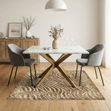Distressed Brown Zebra Stripe Area Rug