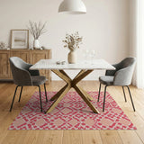 Geometric Modern Pink Pink Geometric Lattice Area Rug